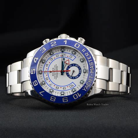 rolex yacht master ii white dial blue bezel stainless replica|rolex yacht master blue dial price.